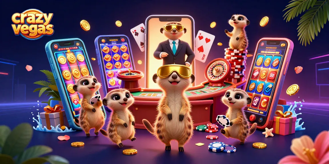 Watch crazyvegas meerkats operate an exciting casino with vibrant elements and captivating games.