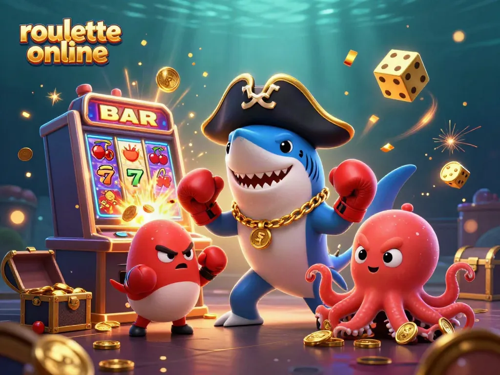 Engage in thrilling roullete online gameplay with vibrant characters and dynamic casino elements.